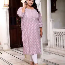 swasti Women Printed Straight Kurta with 3/4th Sleeves image 5