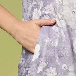 acai Women Floral Print Straight Kurta with Insert Pocket image 5