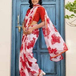 satrani Women Chiffon Traditional Saree image 5
