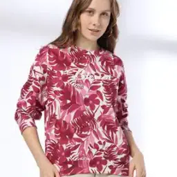 dnmx Women Leaf Print Relaxed Fit Sweatshirt-picture-36