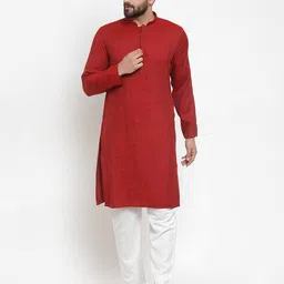 molly & michel Long Kurta with Mandarin Collar image 1