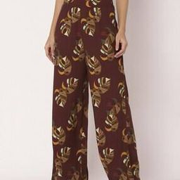 moomaya Women Leaf Print Palazzos with Elasticated Waist-picture-23