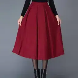 bhutaiya Women Box-Pleat Flared Skirt-picture-40