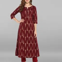 janasya Block Print A-line Kurta-picture-13