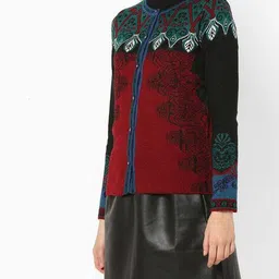 american eye Knitted Cardigan with Button Placket image 1