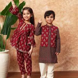 readiprint Boys Floral Print Kurta Pyjama Set-picture-20