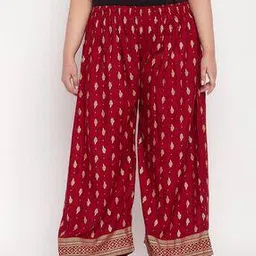clora creation plus Floral Printed Palazzos with Elasticated Waist-picture-33
