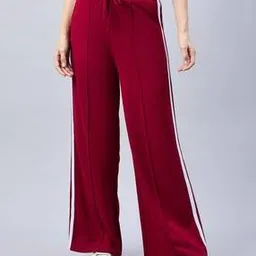 femea Women Flared Track Pants with Contrast Panel-picture-31