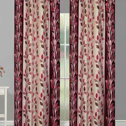 good homes Set of 2 Leaf Print Door Curtains-picture-28