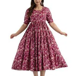 Women Floral Tiered Dress-image-1