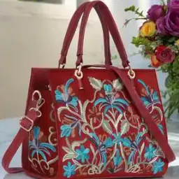 Women Embroidered Shoulder Handbag with Detachable Strap-image-6