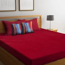 hosta homes 300 TC King-Size Bedsheet with Cushion & Pillow Covers-picture-34