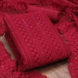 svaraa Women Georgette Chikankari Work Unstitched Dress Material-picture-44