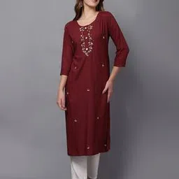 4u fashion Women Embroidered Straight Kurta-picture-51