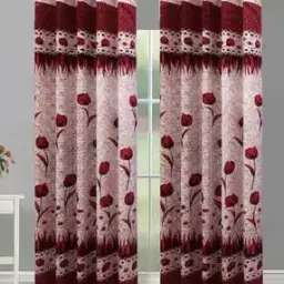 good homes Set of 2 Floral Print Window Curtains-picture-38
