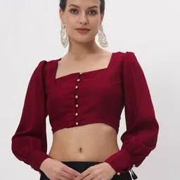 studiorasa Women Fitted Silk Crop Top-picture-11