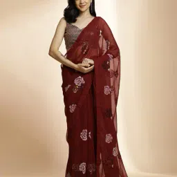 jaipur kurti Women Embellished Pre-Stitched Saree with Blouse Piece image 1