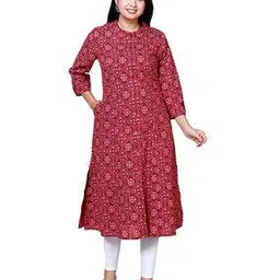 sakura Women Geometric A-Line Kurta with Round Neck-picture-34