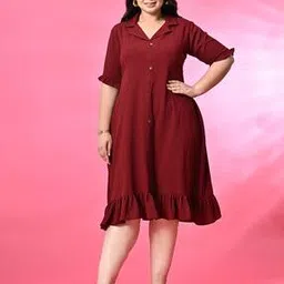 prettyplus by desinoor.com Women A-line Dress with Short Sleeves-picture-27