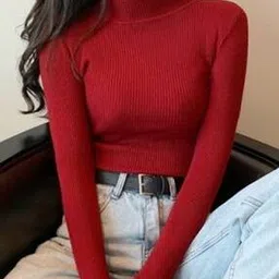 outzidr global Women Ribbed Fitted High-Neck Top-picture-45