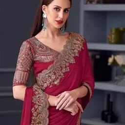 ri-wah Chiffon Saree with Embroidered Border-picture-42