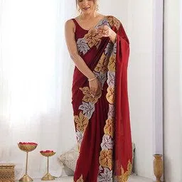 ri-wah Women Saree with Scalloped Border-picture-26