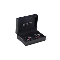 calvadoss Men Silver-Plated Rectangular-Shaped Cufflinks-picture-23
