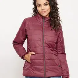 Slim Fit Zip-Front Puffer Jacket-image-1