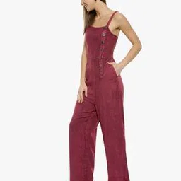 campus sutra Strappy Jumpsuit with Button Fastening-picture-10