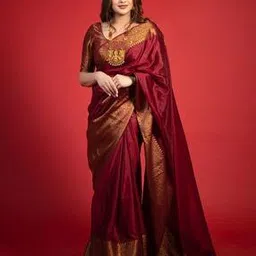 vastrahaar Women Banarasi Woven Saree with Contrast Border-picture-51