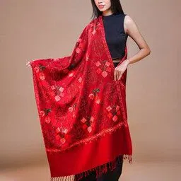 swi stylish Women Embroidered Stole with Tassels-picture-31
