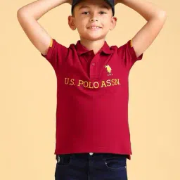 u.s. polo assn. Boys Cotton Polo T-Shirt with Brand Print image 1
