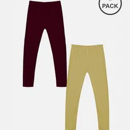 kiddopanti Pack of 2 Girl Ankle-Length Leggings with Elasticated Waist-picture-10