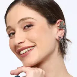 veni Stone-Studded Floral Design Ear Cuffs-picture-45