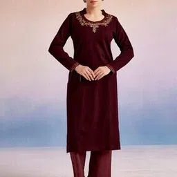 jaipur kurti Women Embroidered Straight Kurta with Full Sleeves-picture-29