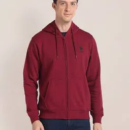 u.s. polo assn. Men Zip-Front Regular Fit Hoodie with Split-Kangaroo Pocket-picture-32