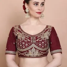 salwar studio Women Embroidery Back Open BlouseEmbroidery Blouse-picture-19