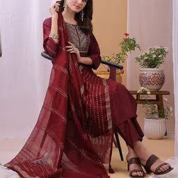 nyrika Women Embroidered Straight Kurta Suit Set-picture-29