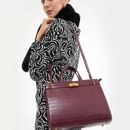miraggio Croc-Embossed Satchel Bag-picture-13