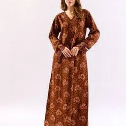 feathers closet Women Floral Print V-Neck Nightie-picture-46