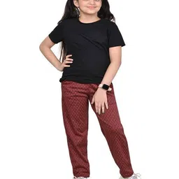 pixie n prince Girls High Rise Fitted Track Pants image 1