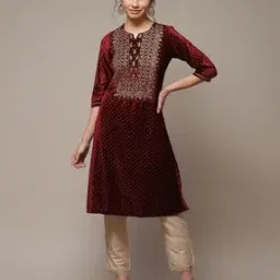 biba Women Embroidered Straight Kurta-picture-36