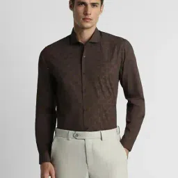 peter england Men Geometric Print Slim Fit Shirt image 1