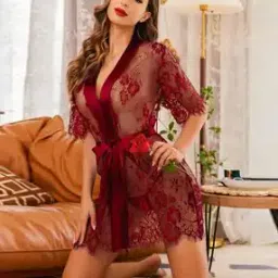 beach curve Women Lace Babydoll Nighty-picture-19