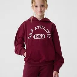 Athletic Logo Print Hooded Sweatshirt-image-67