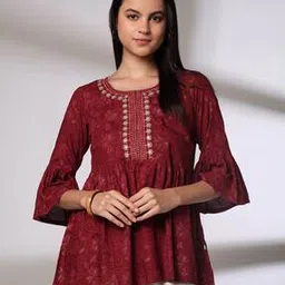 avaasa mixnmatch trends select Women Floral Print A-Line Tunic-picture-18