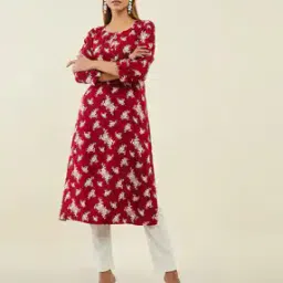 soch Floral Print Straight Kurta-picture-31