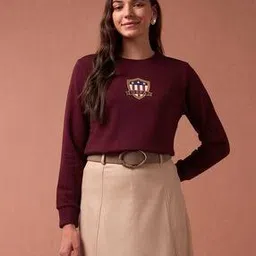 Women Brand Print Regular Fit Sweatshirt-image-15