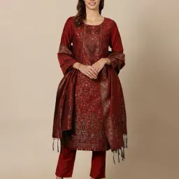 aurelia Women Floral Print A-Line Straight Kurta & Pants with Dupatta Set image 1