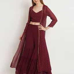 purple state Women Embellished Pant-Suit Set-picture-16